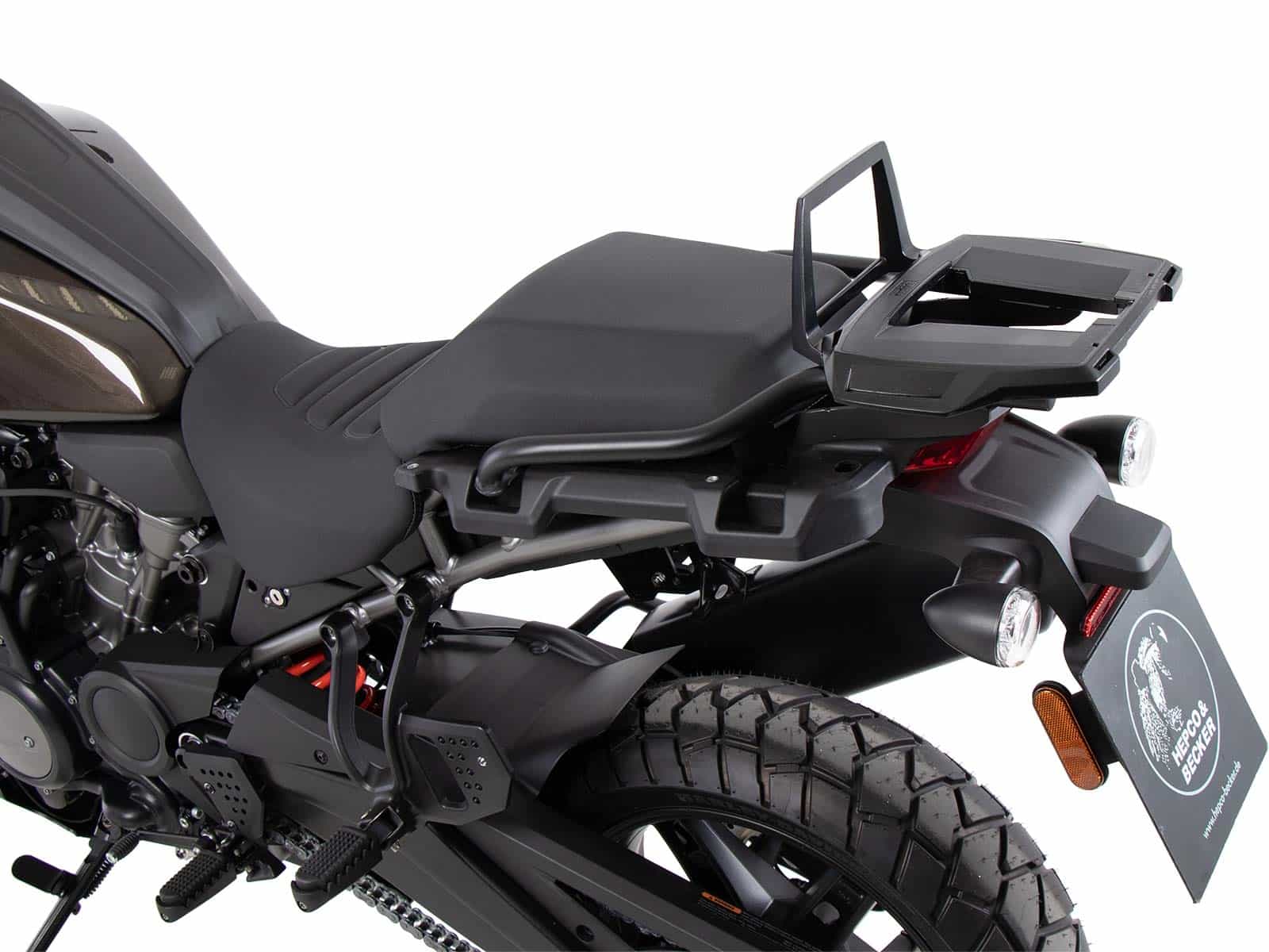 Portavaligie in alluminio nero per Harley Davidson Pan America (21-) Hepco & Becker