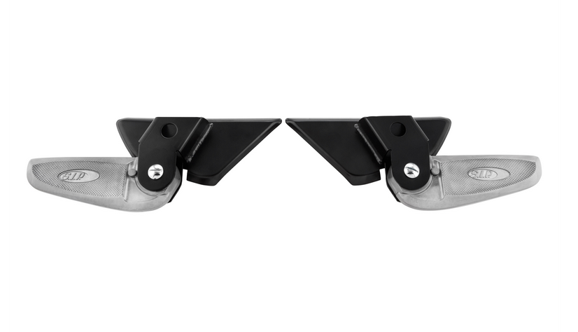 Pedane destra e sinistra per Vespa LX /LXV /S 50-150cc, nero/argento