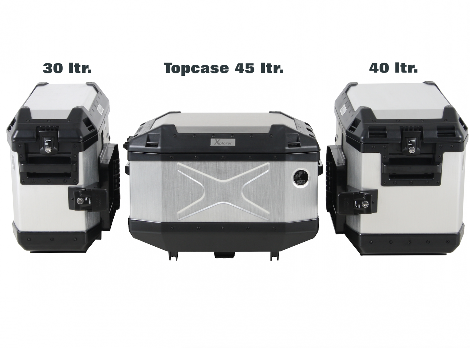 Valigia laterale Alu Xplorer 40 argento Hepco & Becker