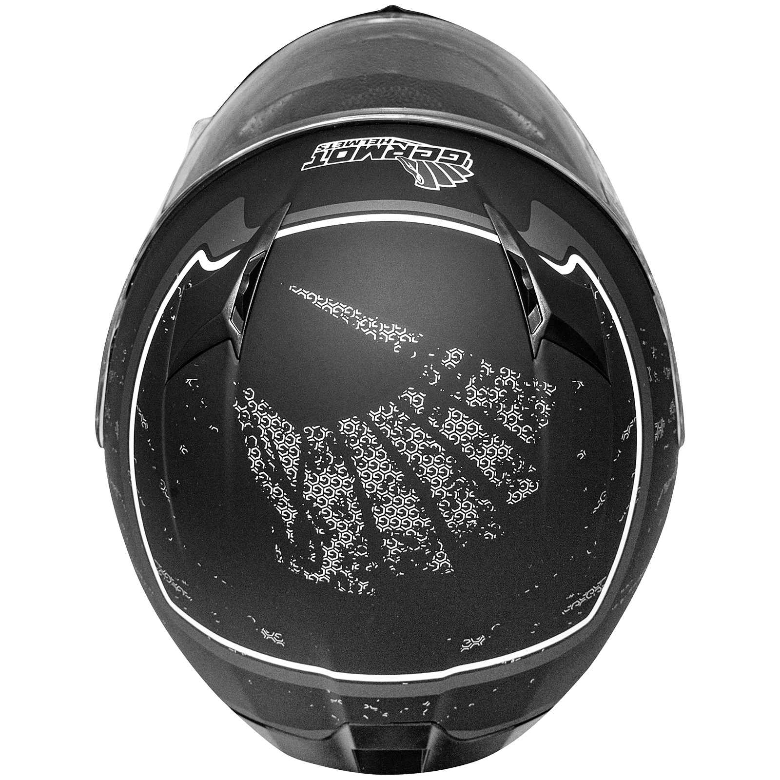 Casco integrale Germot GM 306, nero/grigio opaco