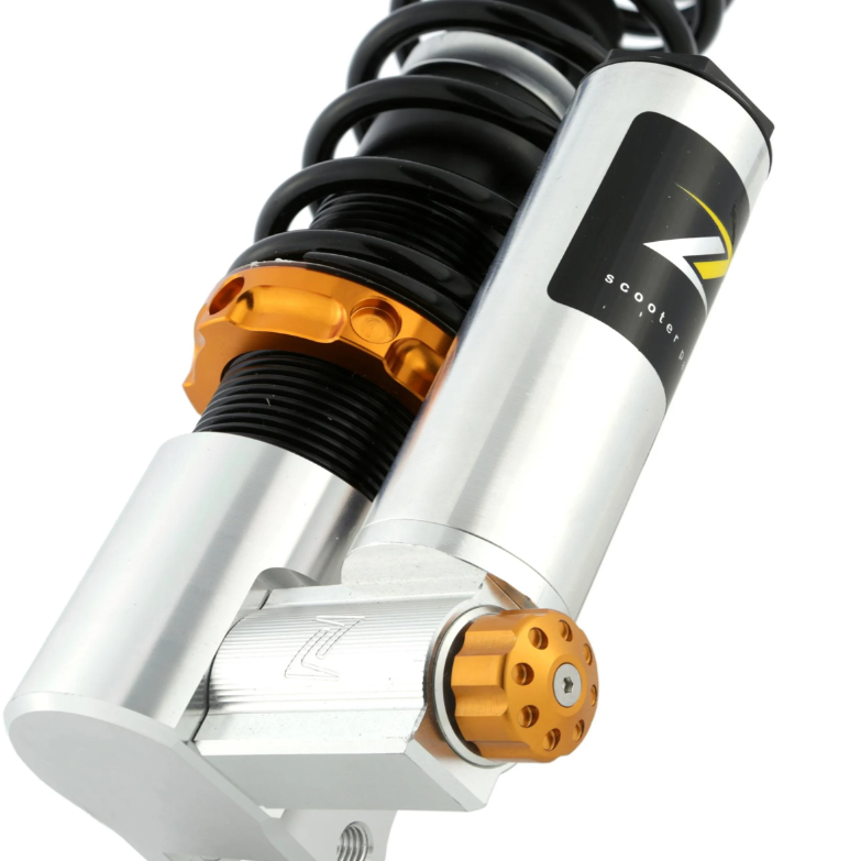 Ammortizzatore anteriore ZELIONI per Vespa ET2/ET4/LX/LXV/S 50-150ccm, argento/arancio/nero
