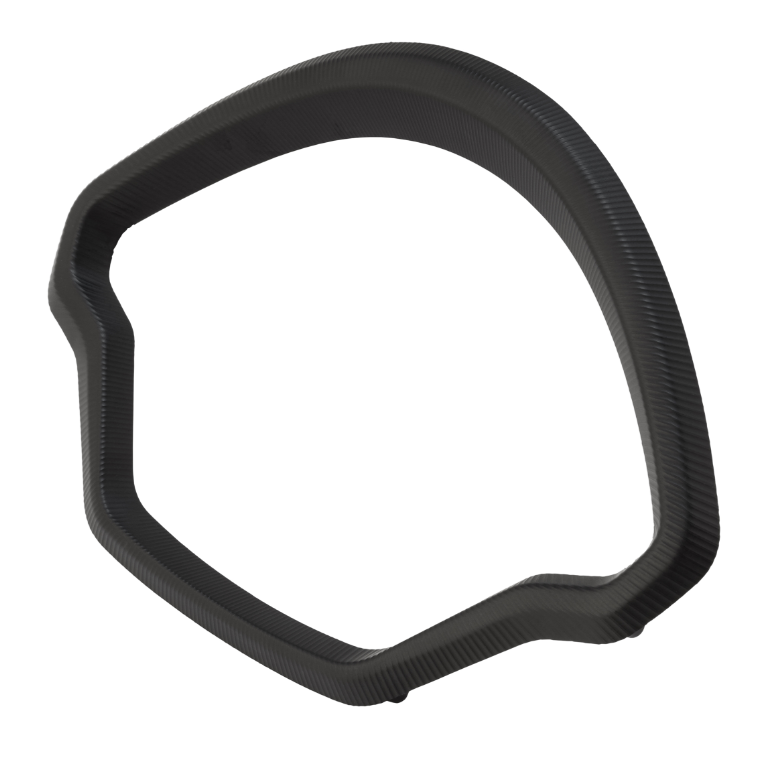Anello decorativo tachimetro per Vespa GTS/GTS Super 125/300cc (`22-), alluminio, anodizzato nero opaco