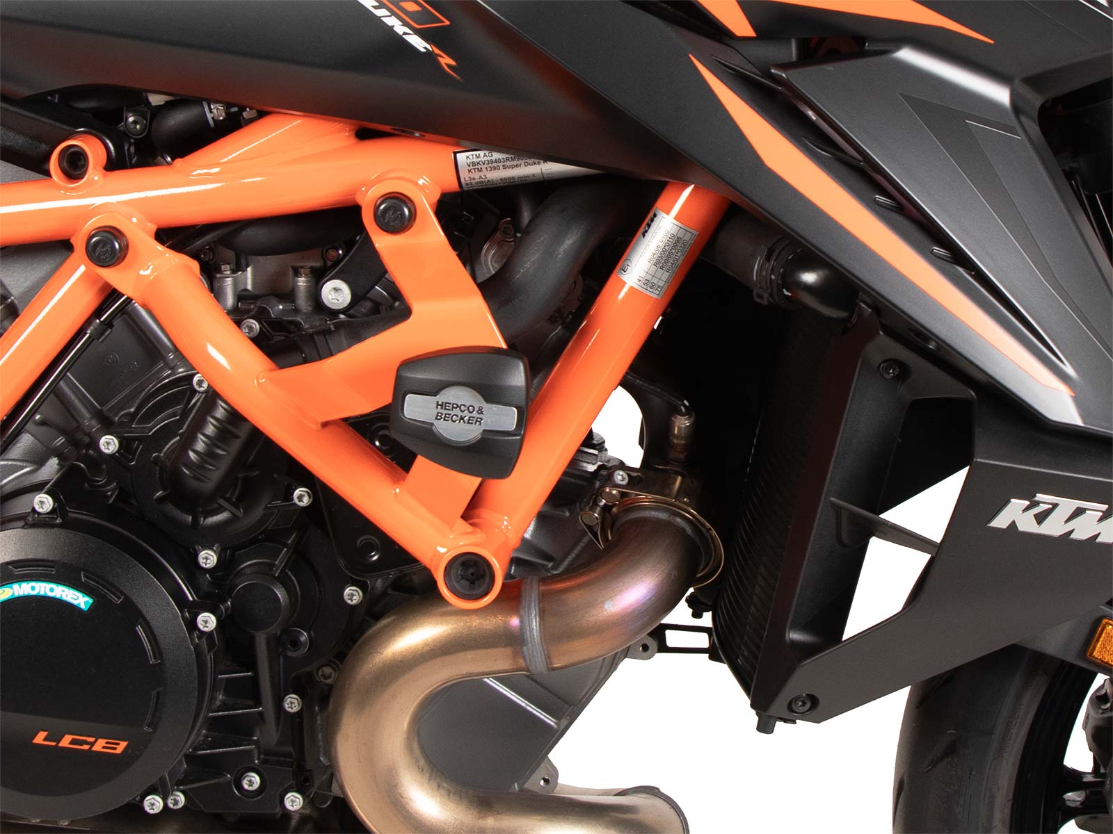 Protezione motore incl. cuscinetto di protezione arancione per KTM 1390 Super Duke R / EVO (24-)