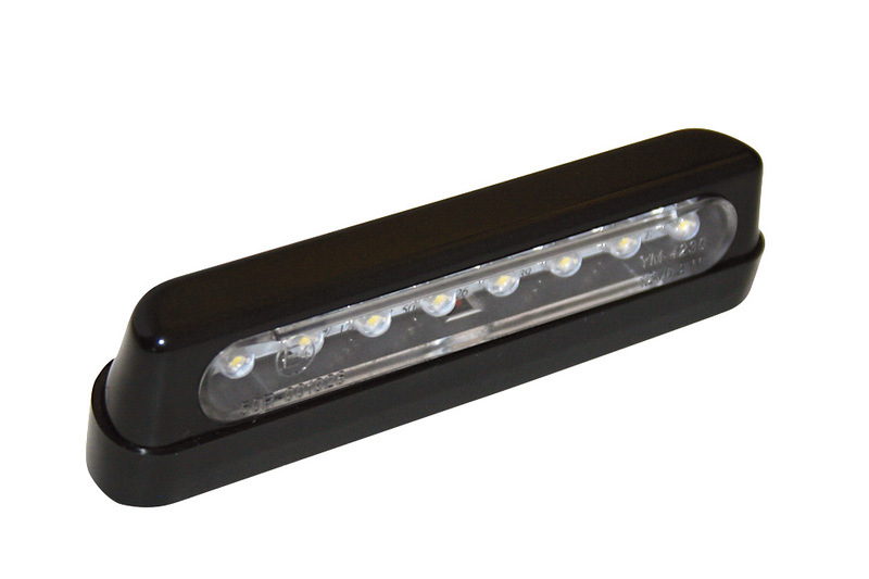 HIGHSIDER luce targa intelligente a LED in plastica ABS nera/tinta, lunga (1 pezzo)