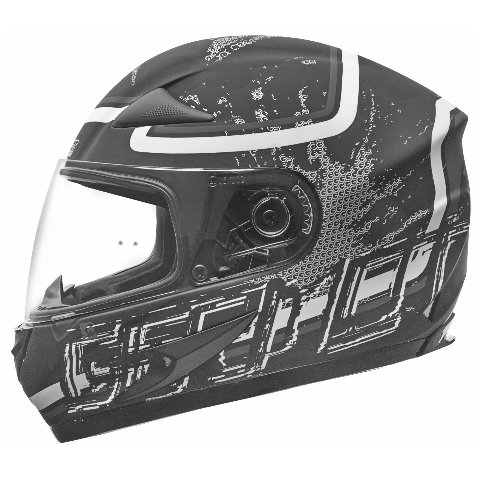 Casco Germot oversize GM 720, nero/grigio opaco