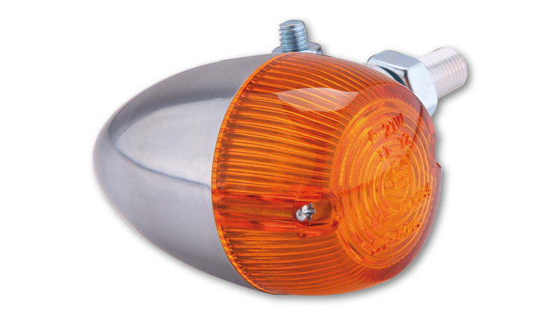 HIGHSIDER Smart Bullet Light indicatore di direzione alloggiamento argento / lente arancione (pezzo), anteriore e posteriore