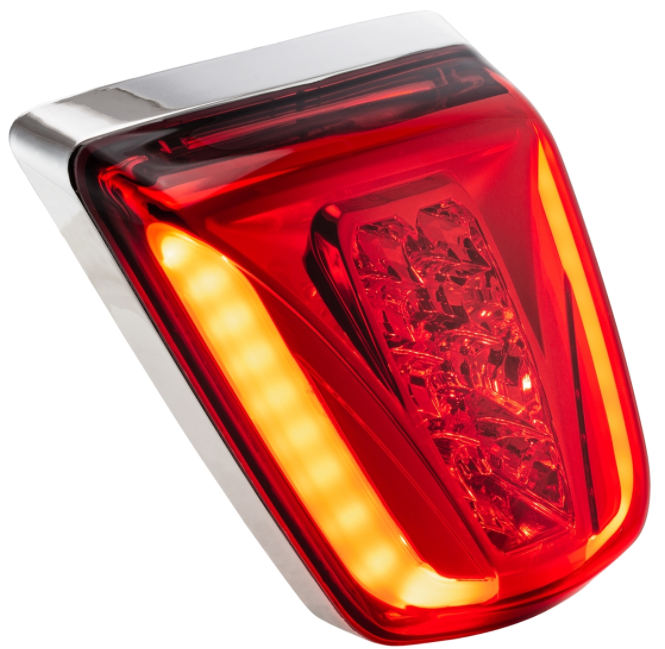 Fanale posteriore LED rosso per Vespa Primavera/​Sprint 50-150ccm, bordo - cromato