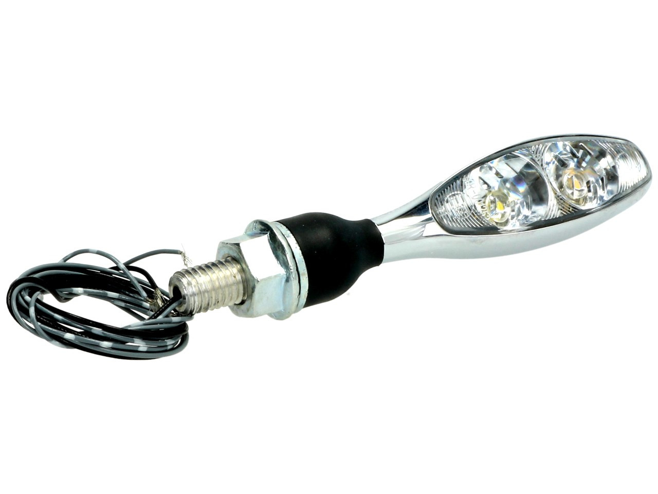 Indicatore Kellermann con luce di posizione, Micro 1000 PL, acciaio, LED, VL/VR, 12 V, cromo lucido, M8x20