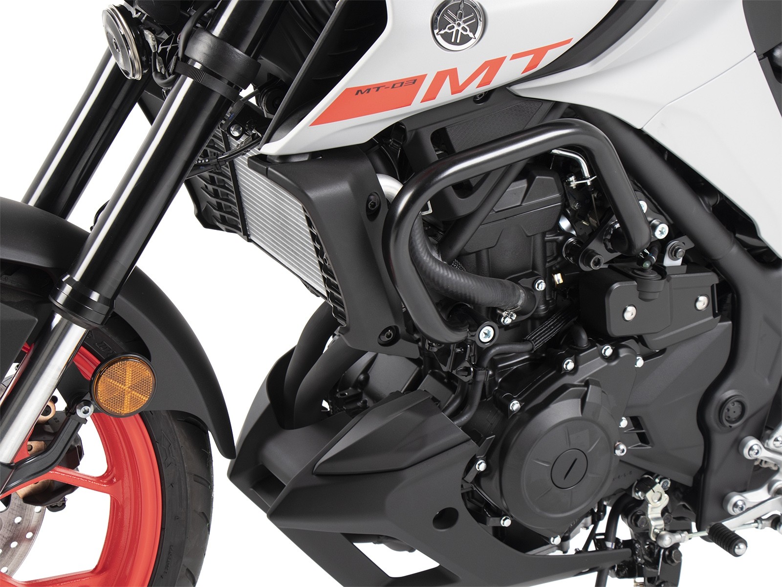 Barra protezione motore inclusa protezione nera per Yamaha MT-03 (Bj.20-) Hepco & Becker