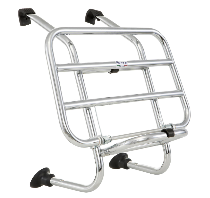 Portapacchi anteriore per Vespa PX 80-200cc, pieghevole, cromato
