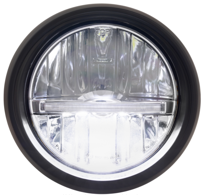 Faro LED per Vespa Primavera 50-150ccm 2T/​4T (-'18), nero opaco