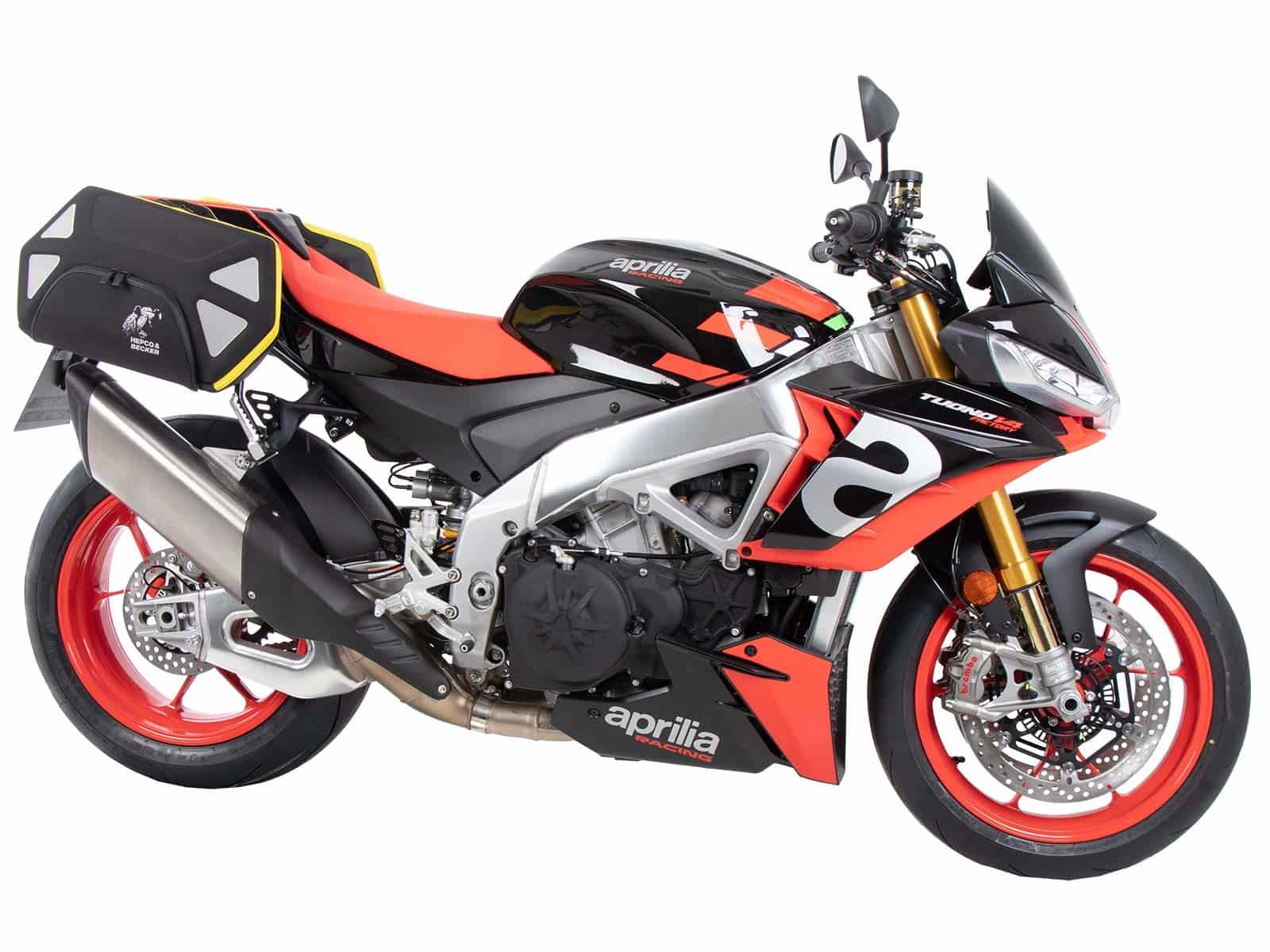 Portapacchi laterale C-Bow nero per Aprilia Tuono V4 Factory /RSV 4 /RSV 4 Factory (21-24) Hepco Becker