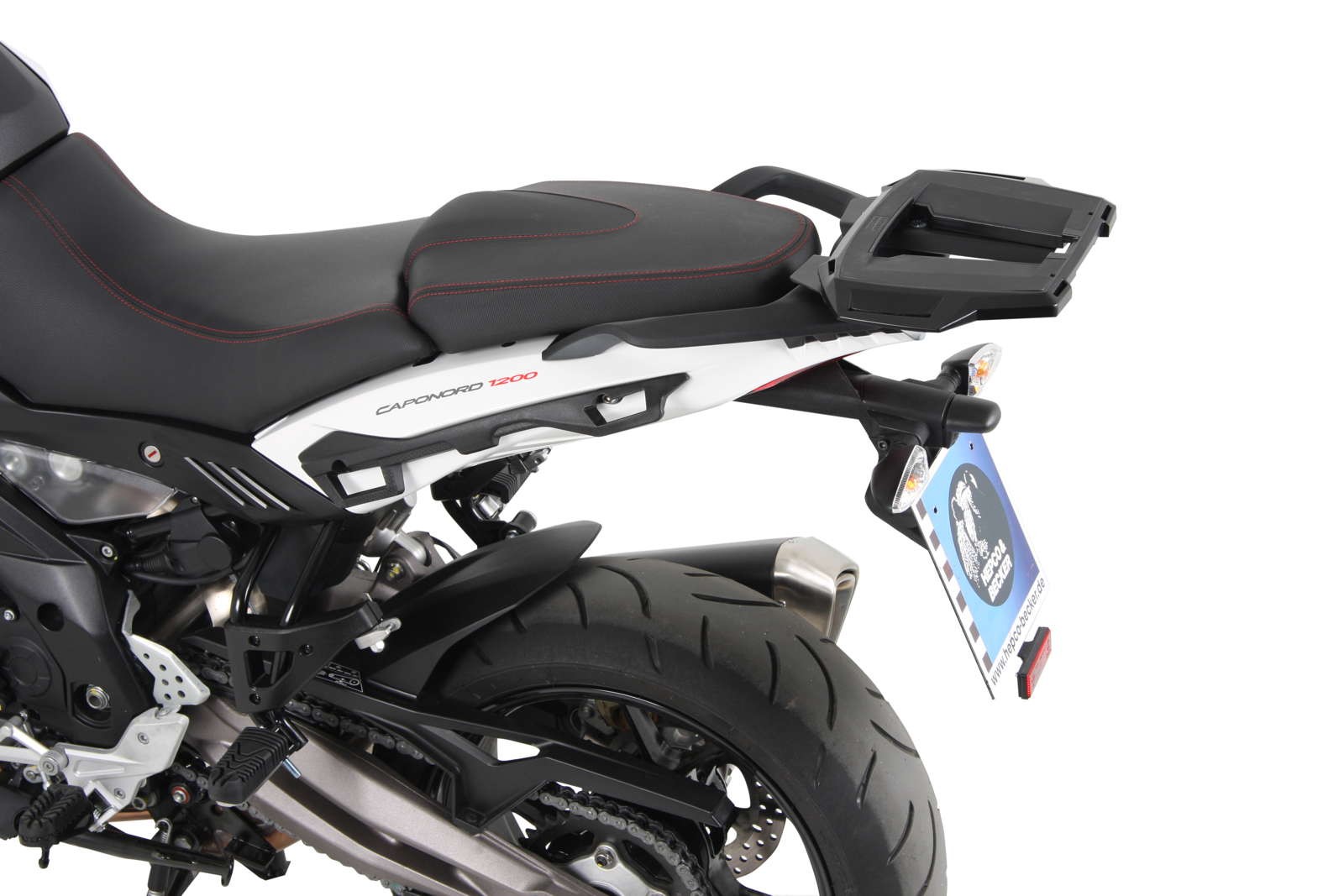 Portapacchi Alurack nero per Aprilia Caponord 1200 (My.13-16) Hepco & Becker
