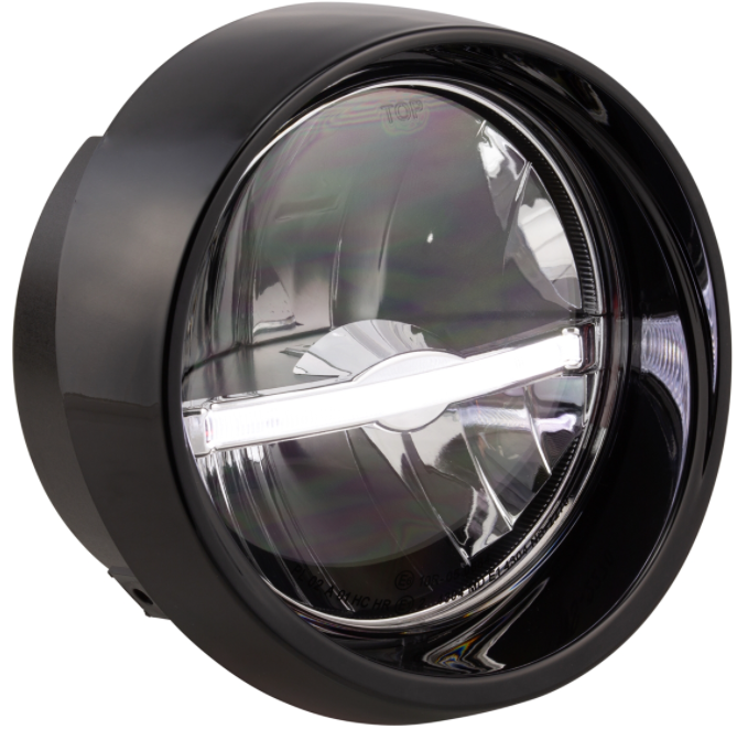 Faro LED per Vespa Primavera 50-150ccm 2T/​4T (-'18), nero lucido