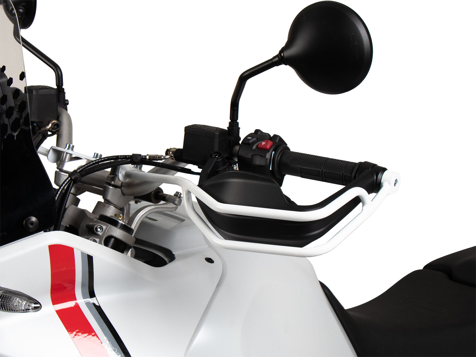 Grip guard bianco per Ducati DesertX (22-) Hepco & Becker