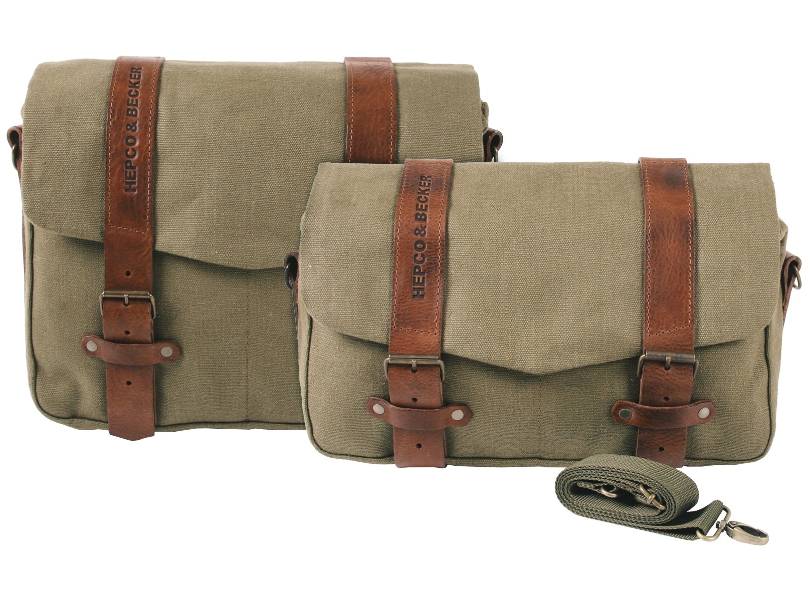 Set di borse LEGACY per corriere M/L verde per portapacchi C-Bow Hepco & Becker