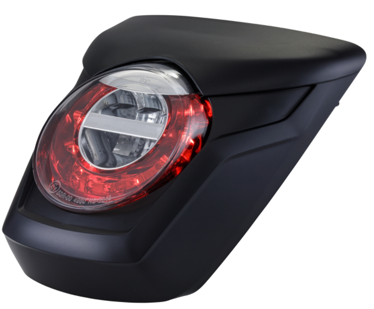 Fanale posteriore LED rosso per Vespa Primavera/​Sprint 50-150ccm, bordo - nero opaco