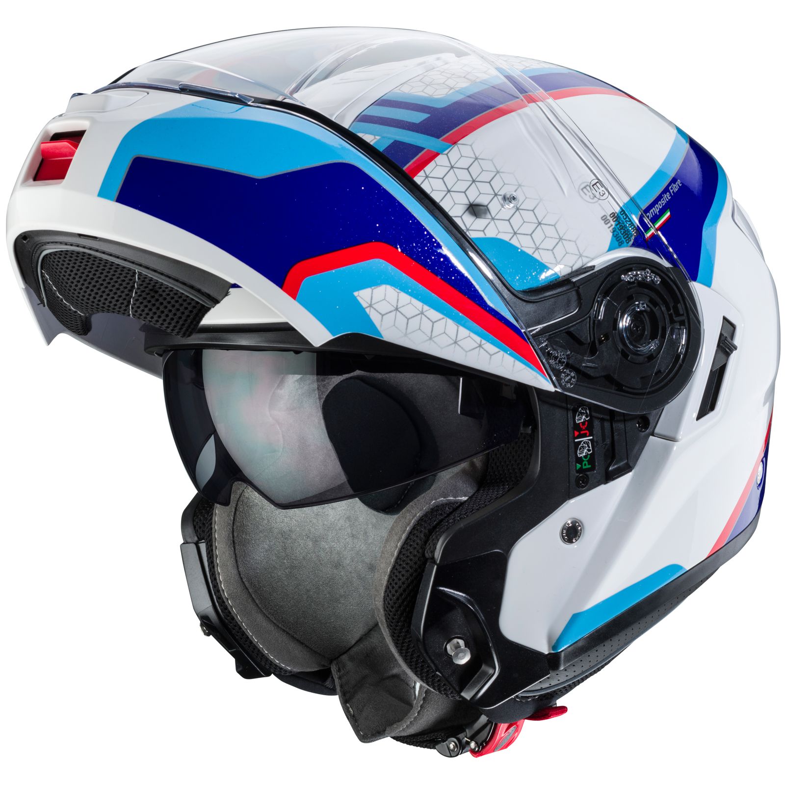 Caberg Casco Levo Sonar, bianco/blu/rosso