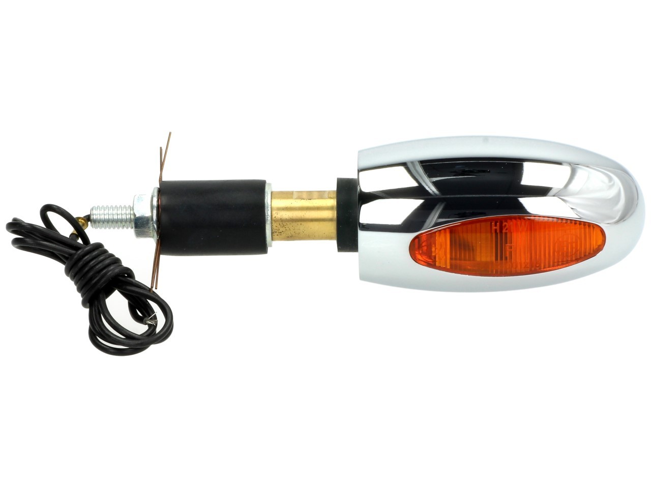 Indicatore Kellermann, BL 1000 giallo, ottone, alogeno, VR/VL, 12 V, 21 W, cromo lucido