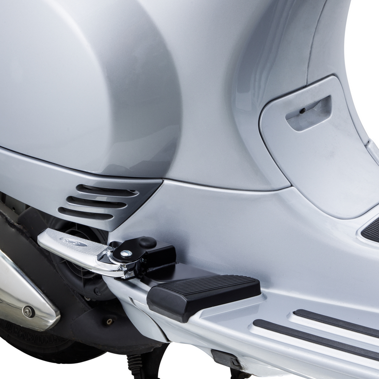 Pedane destra e sinistra per Vespa LX /LXV /S 50-150cc, nero/cromo