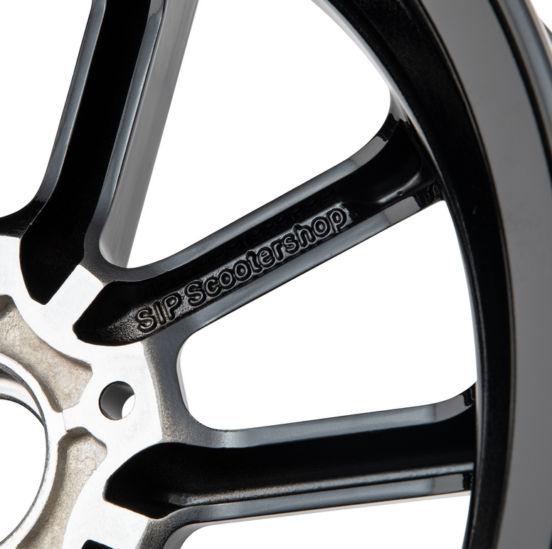 Cerchio anteriore/posteriore da 12" per Vespa GTS/GTS Super/GTV/GT 60/GT/GT L 125-300ccm, nero lucido