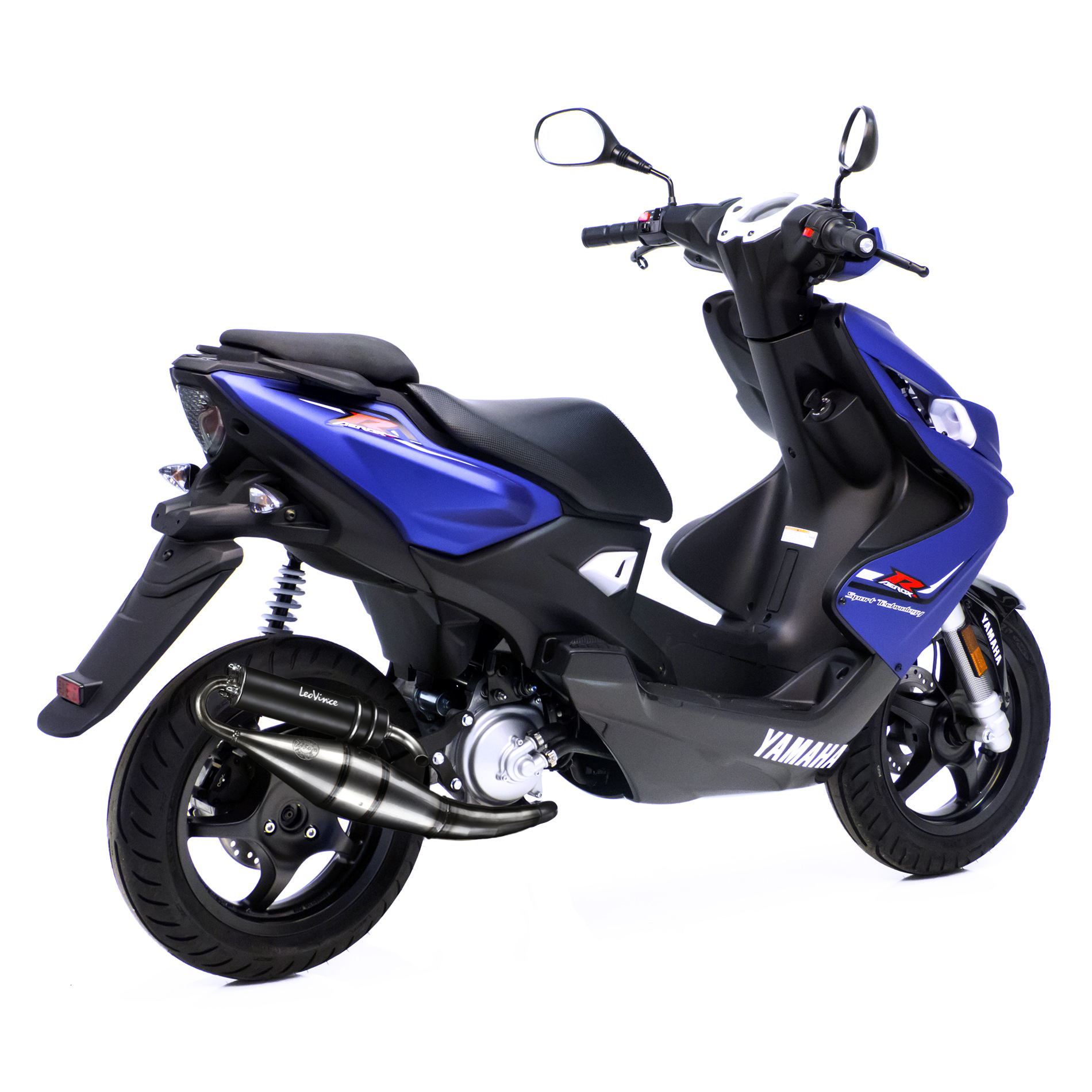 Impianto di scarico LeoVince Hand Made TT, Black Edition, Full System per Yamaha Aerox 50