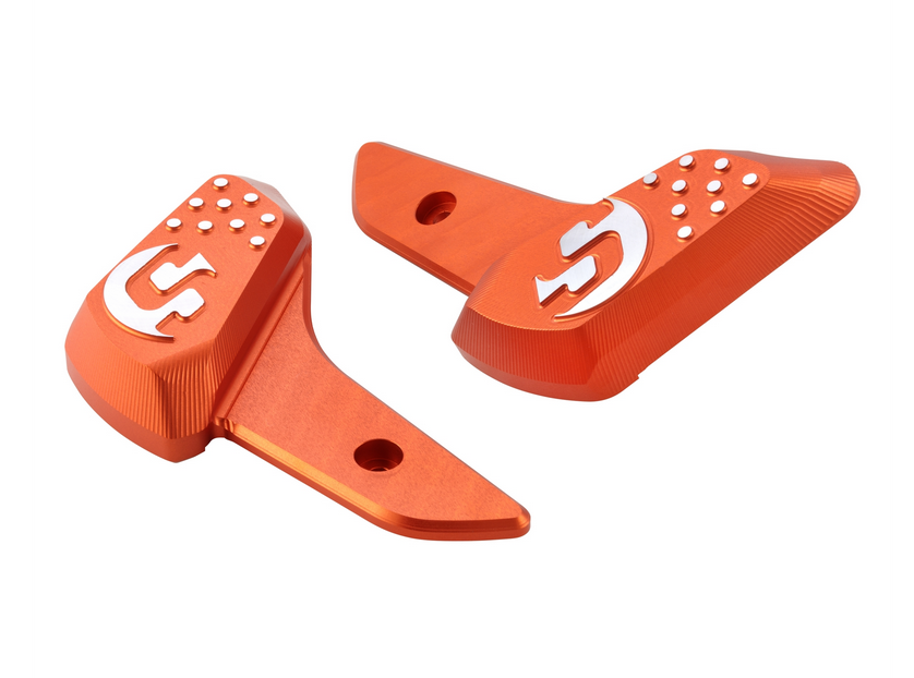 Poggiapiedi destro e sinistro per Vespa Primavera /Sprint 50-150ccm 2T/4T AC, arancione opaco