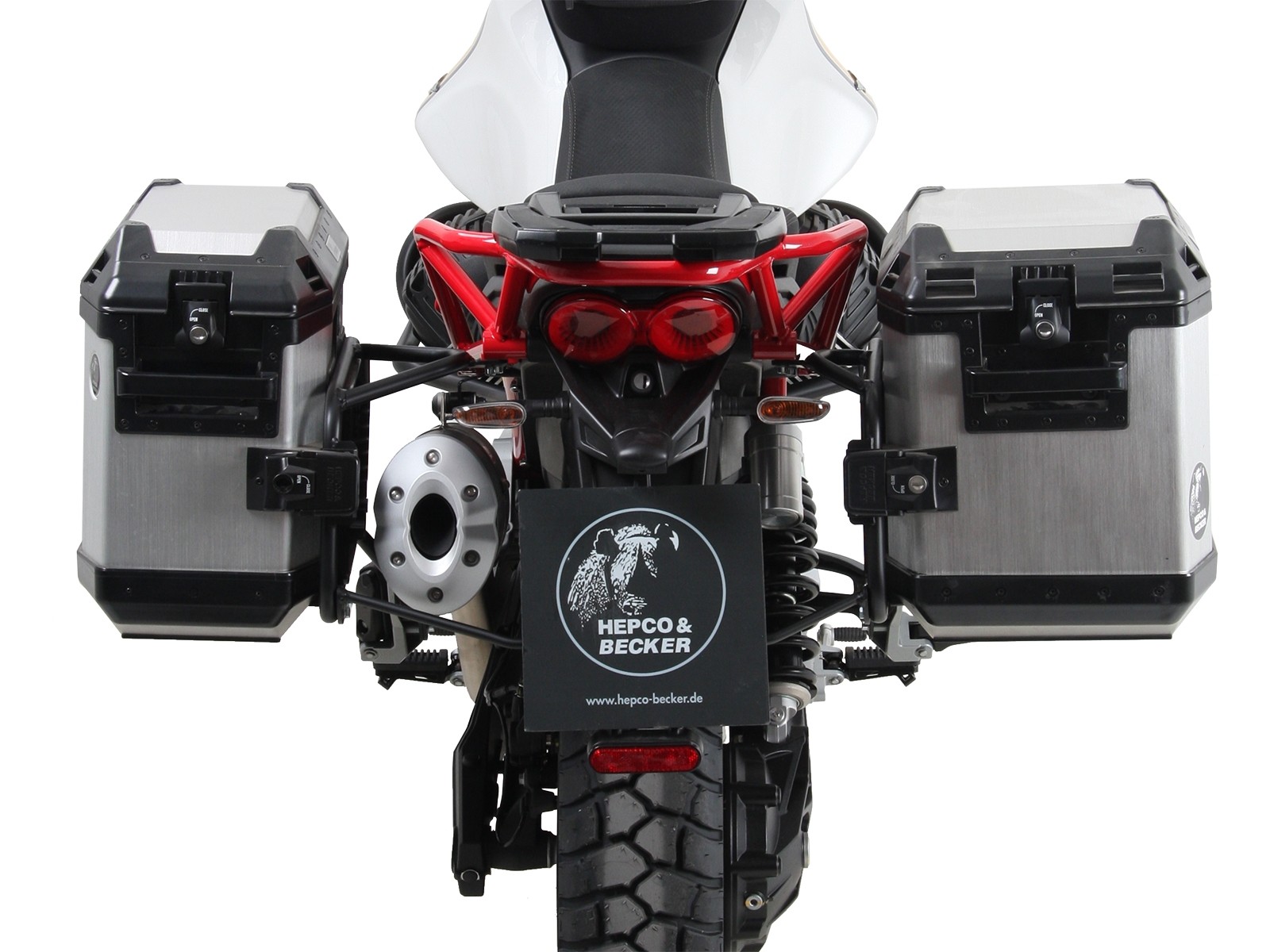 Portavaligie laterale fisso nero per V85 TT (Bj.19-) Hepco & Becker