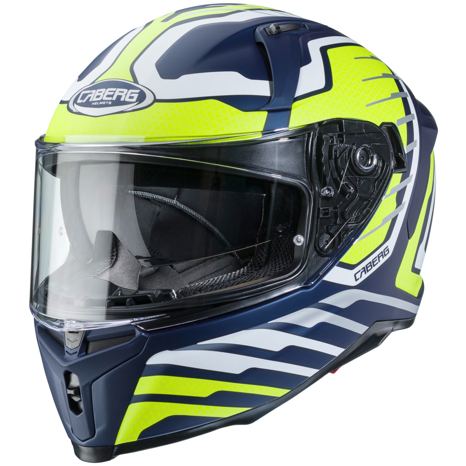 Casco Caberg Avalon Forge, blu opaco/giallo fluo-bianco