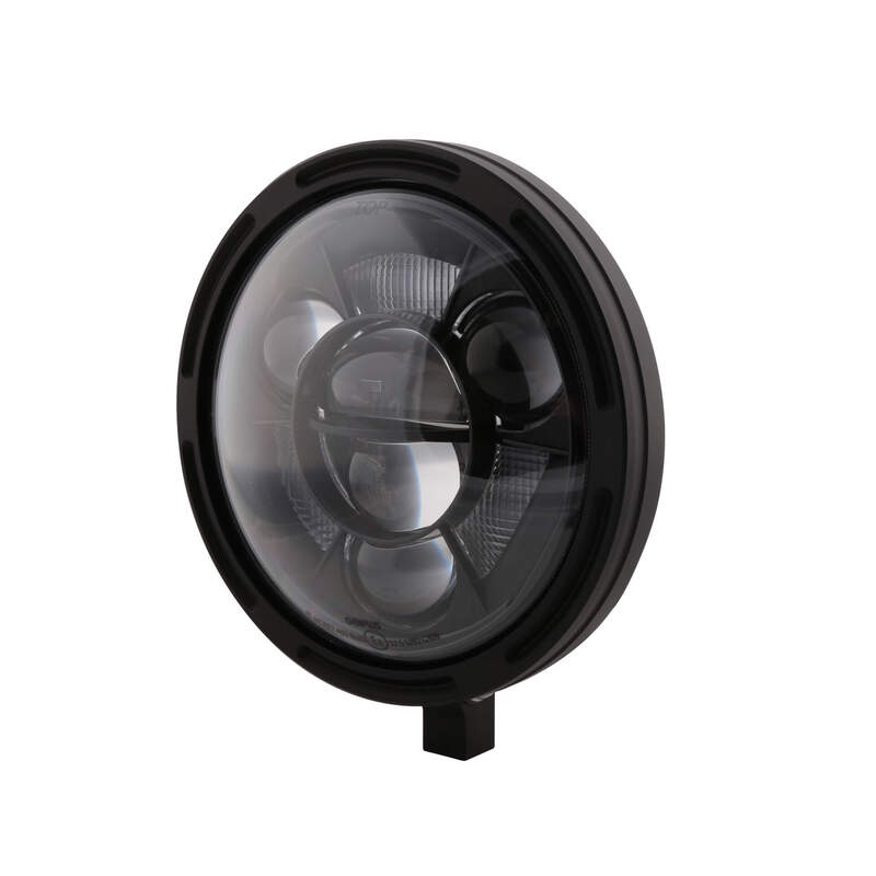 Faro principale HIGHSIDER pro 7 pollici Frame-R1 Tipo 11 LED Nero Montaggio inferiore, omologato E (1S