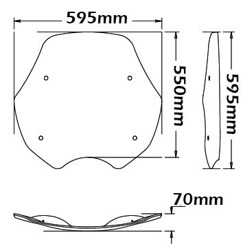 Parabrezza alto di tipo originale per BMW R 850 R /R 1100 R (94-02), leggermente oscurato