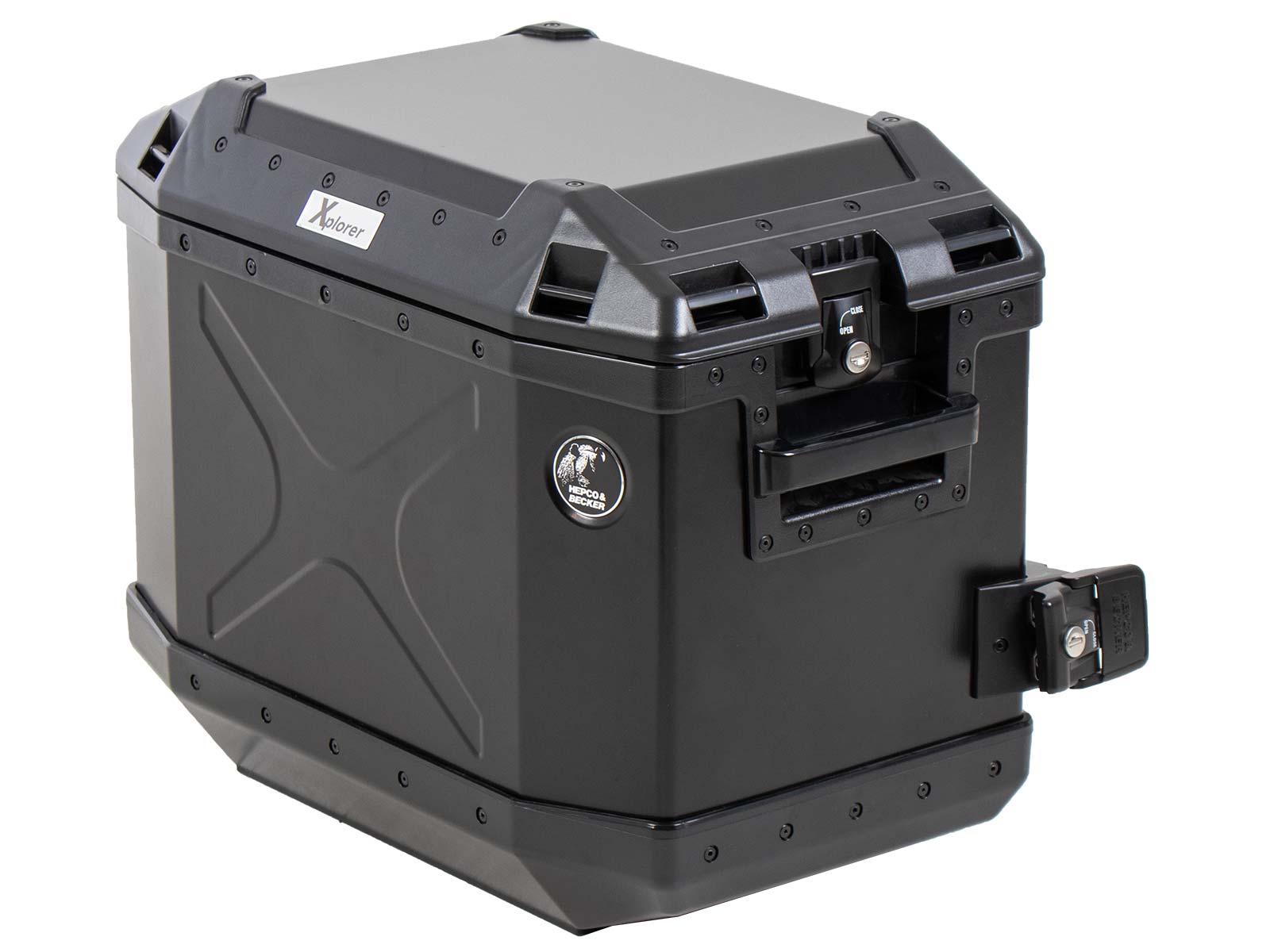 Custodia laterale in alluminio Xplorer 40 Cutout sinistra nero Hepco & Becker