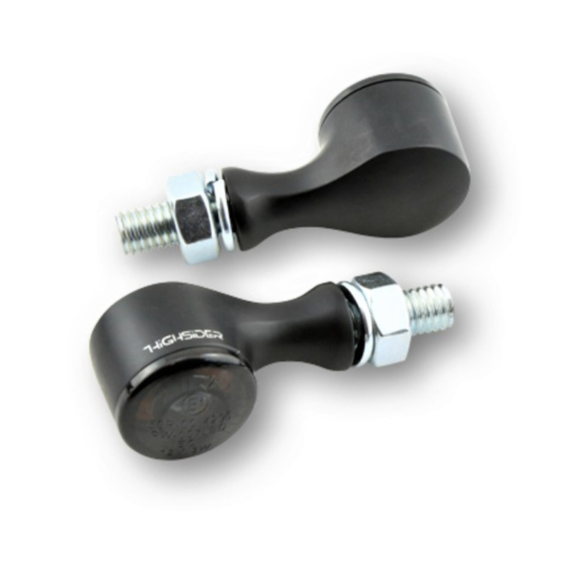 HIGHSIDER Pro Apollo Classic LED Indicatore di direzione nero / lente grigio fumo (coppia), anteriore e posteriore
