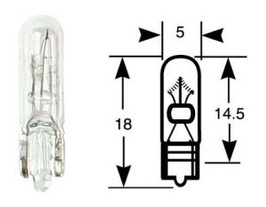 Lampadina ad anello, lampada a incandescenza, scatola singola, 12 V, 1,2 W, W2x4,6d
