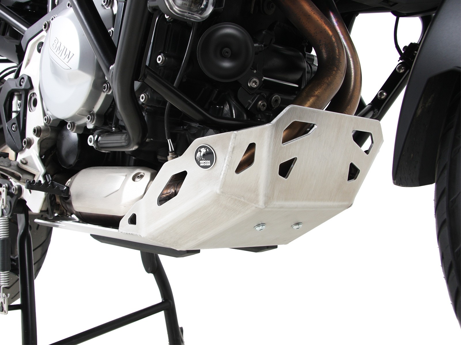 Piastra di protezione motore argento per BMW F 850 GS Hepco & Becker