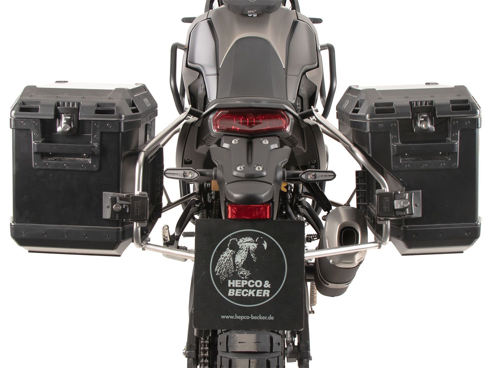 Set di portavaligie Cutout in acciaio inox incluso set di valigie Xplorer Cutout in argento per Yamaha Ténéré 700 (25-)