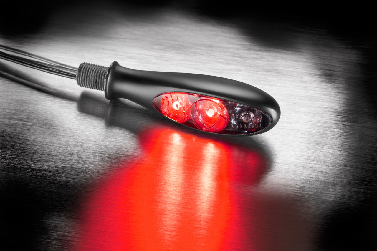 Indicatore di direzione Kellermann, luce posteriore e freno, Micro S DF Dark, alluminio, LED, HL/HR, 12 V, nero opaco