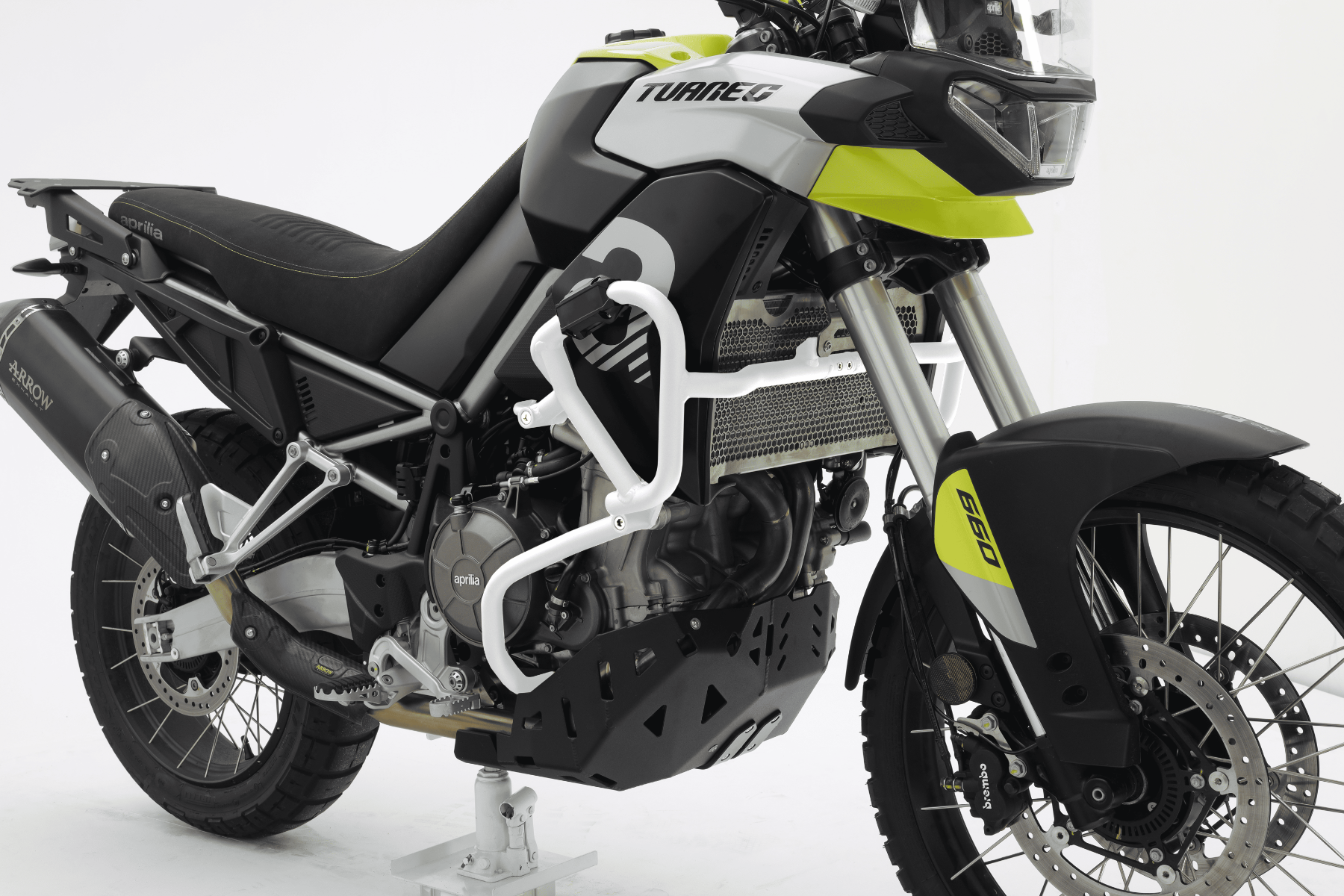 Barra paracolpi bianca per Aprilia Tuareg 660