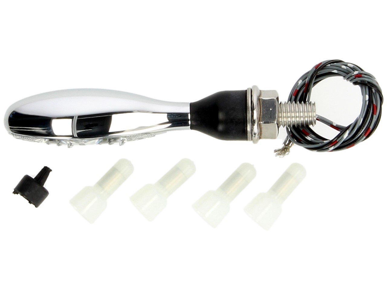 Indicatore di direzione Kellermann, luce posteriore e freno, Micro 1000 DF, acciaio, LED, HL/HR, 12 V, cromo lucido