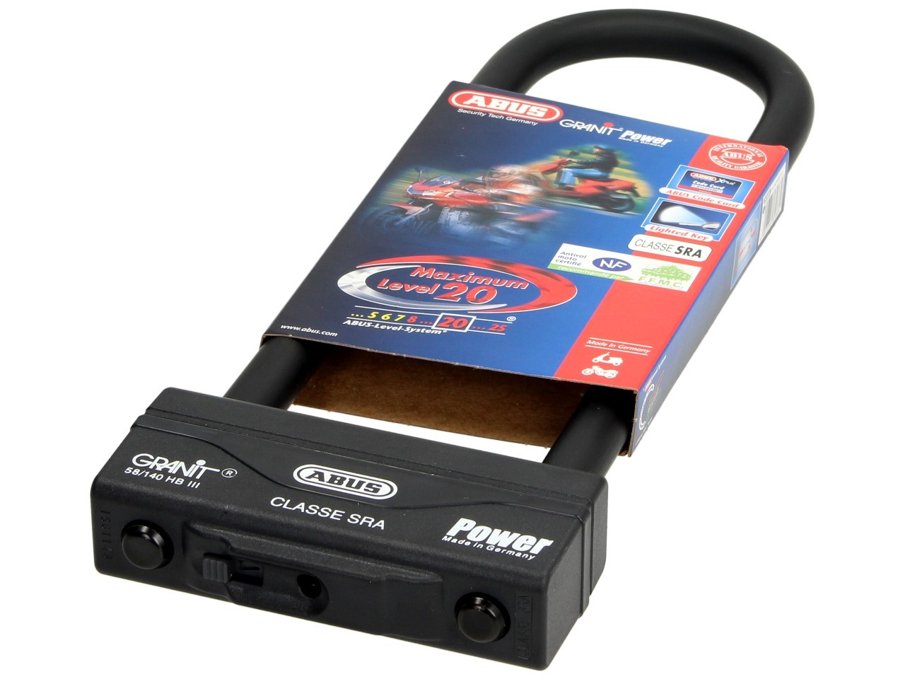 ABUS U-lock 260x83 Granit Power 58 per moto, scooter e Vespa