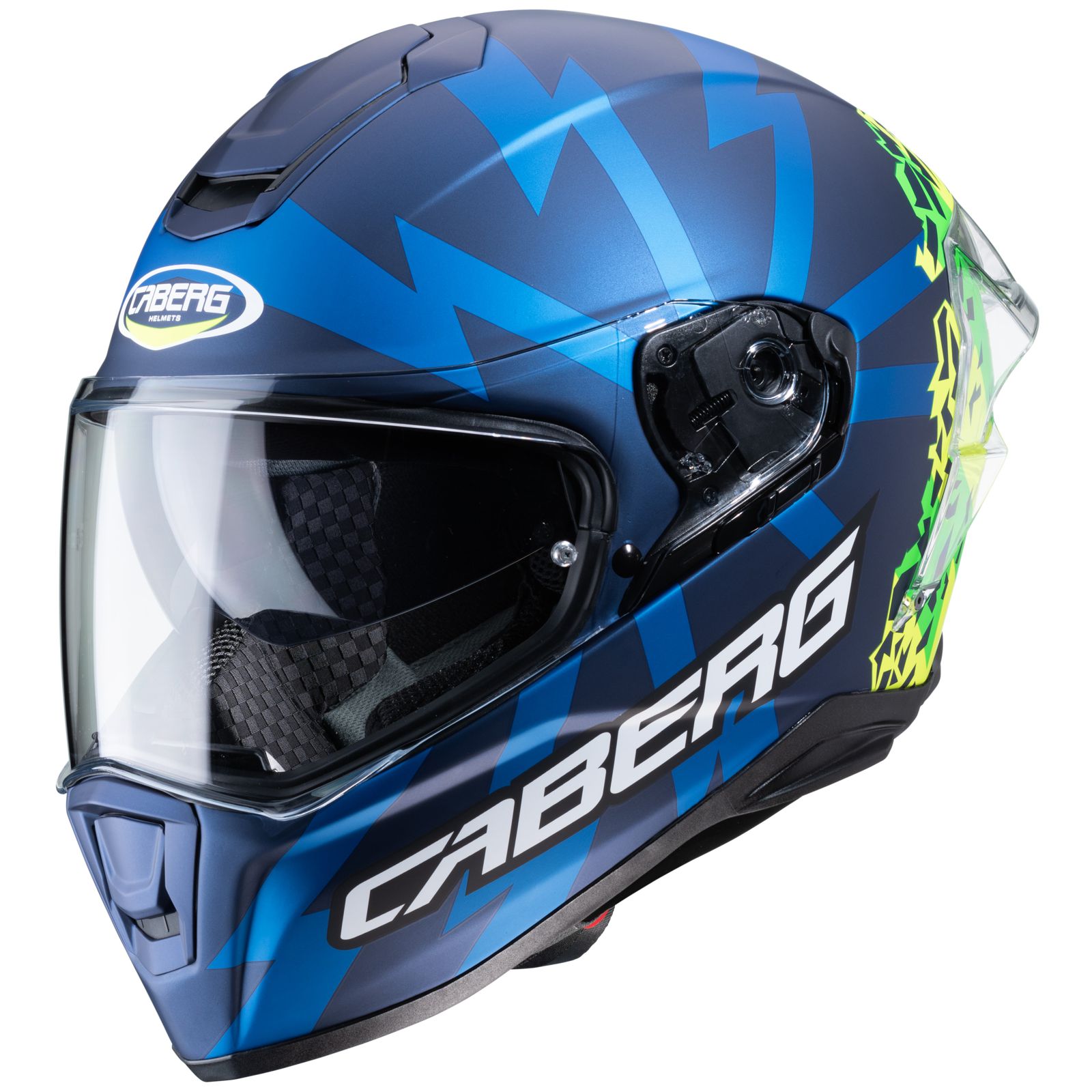 Caberg Helmet Drift Evo Storm, blu opaco/giallo fluo/verde fluo