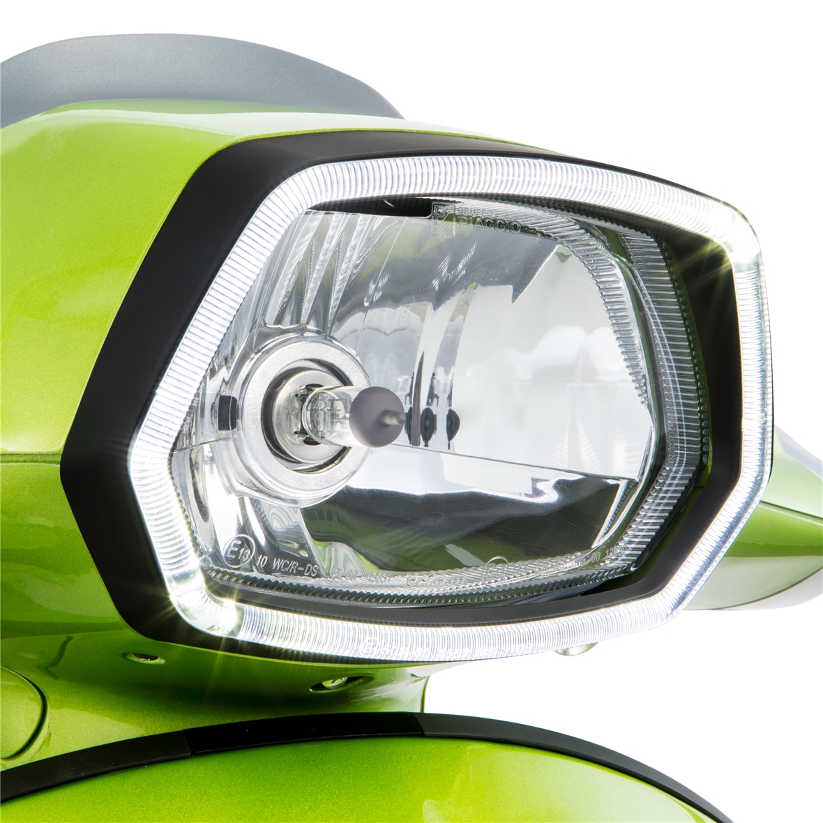 Anello lampada nero lucido Anello luce LED per Vespa Sprint 125/150cc 4T ('13-'18)