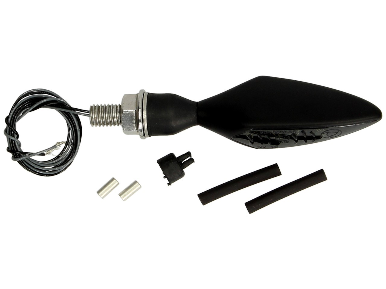 Indicatore Kellermann, Rhombus Dark, acciaio, LED, VL/HR, 12 V, nero satinato, M8x20, omologato E