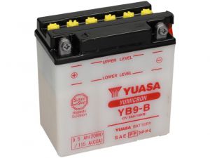 Batteria Yuasa YB9-B, 12 V, 9 A, standard, senza pacco acido, 140x80x135