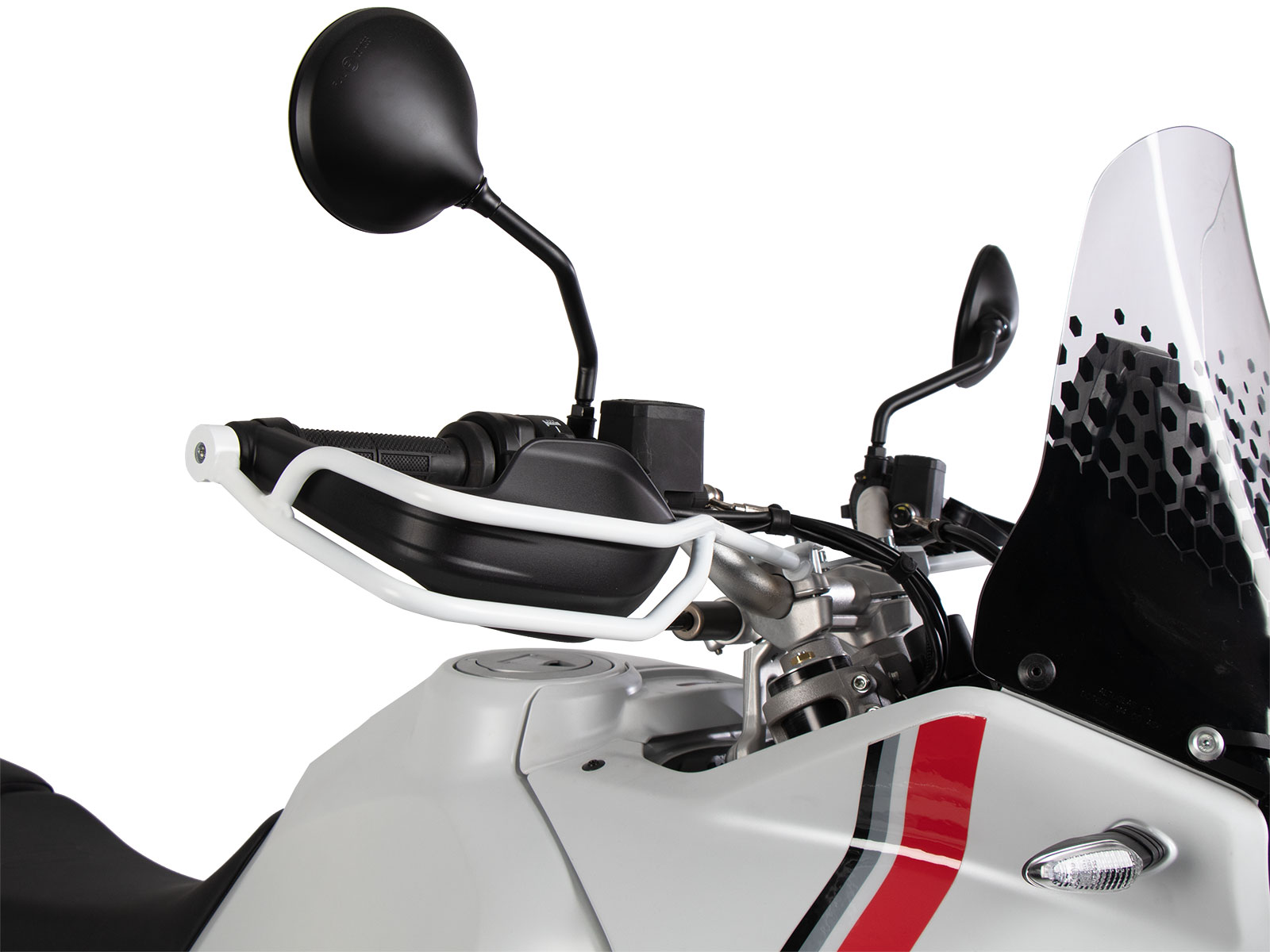 Grip guard bianco per Ducati DesertX (22-) Hepco & Becker