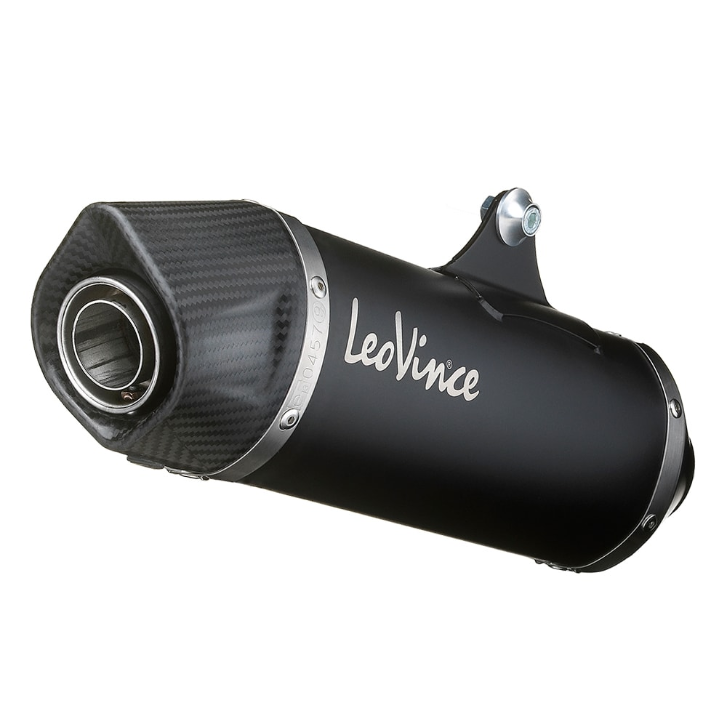 Impianto di scarico LeoVince completo SBK Nero Evo 2, acciaio inox per Yamaha T-MAX 530 ABS/DX/SX (Bj.17-19)