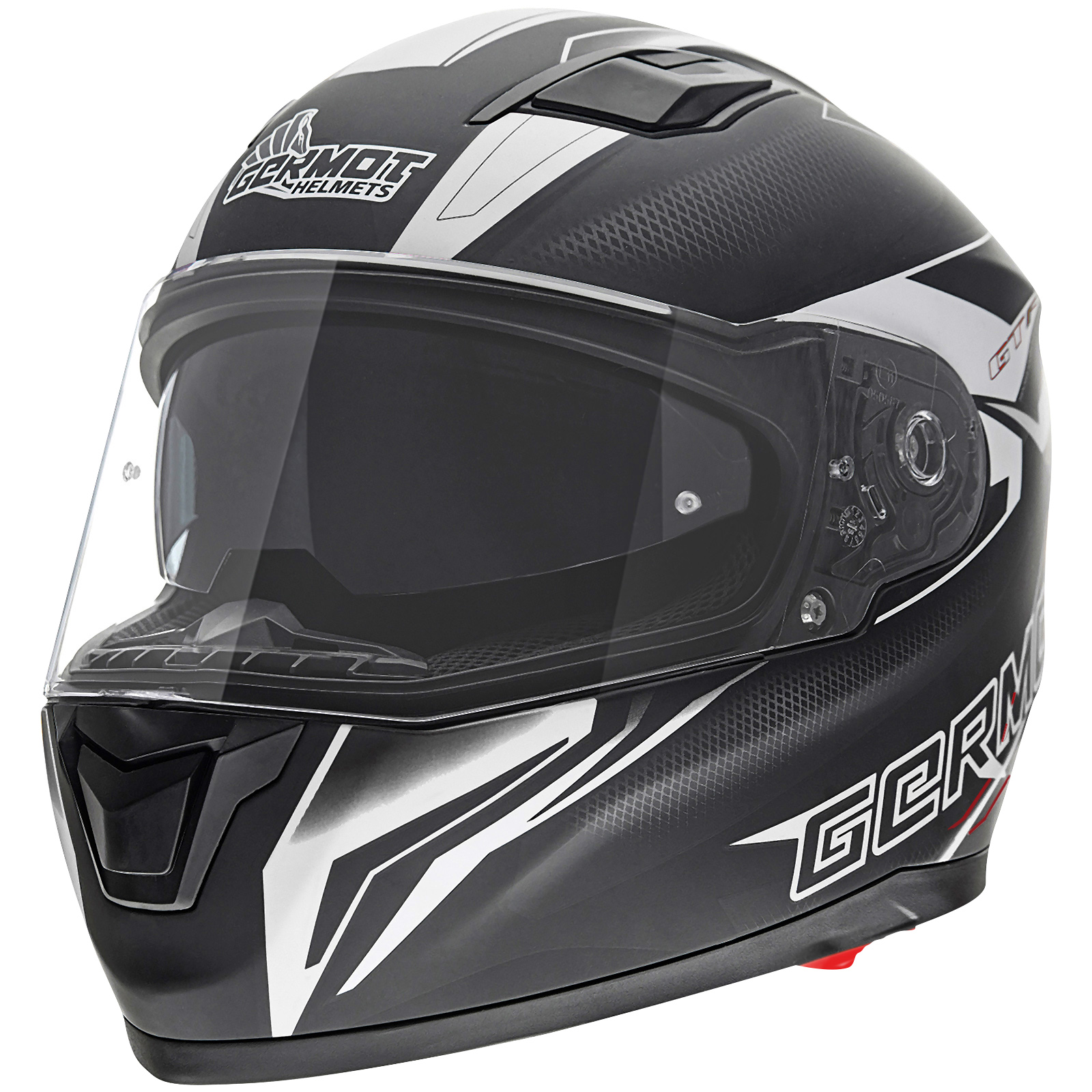 Casco integrale Germot GM 330, nero/bianco opaco