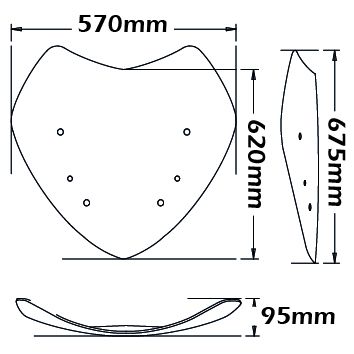 Cupolino di tipo originale - altezza 675 mm per BMW R 1200 RT (05-09)