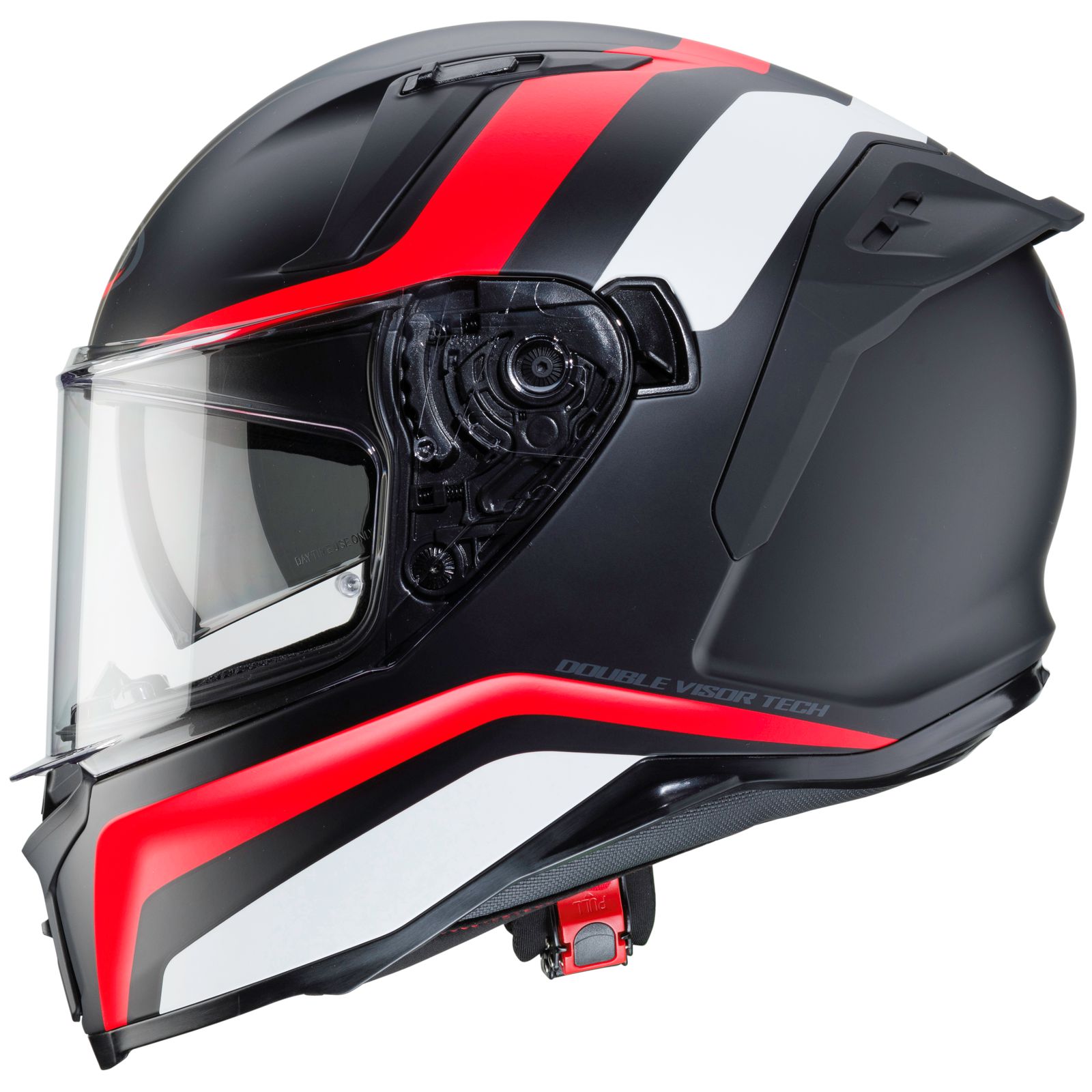 Caberg Casco Avalon Blast, nero opaco/bianco rosso
