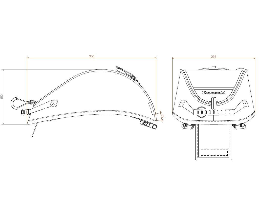 Borsa da serbatoio con finestra (4L) Originale Kawasaki